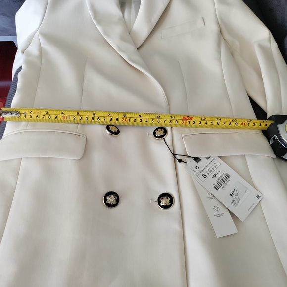 BNWT Zara cream double breasted blazer - Picture 8 of 9